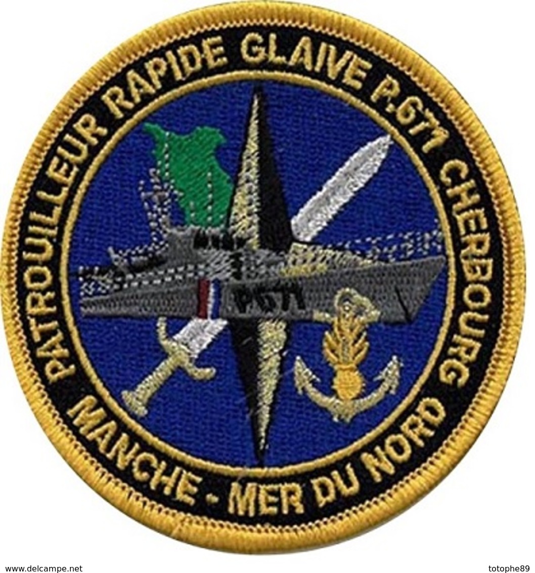 Patch Patrouilleur Rapide GLAIVE GENDARMERIE MARITIME P. 671 CHERBOURG - Police