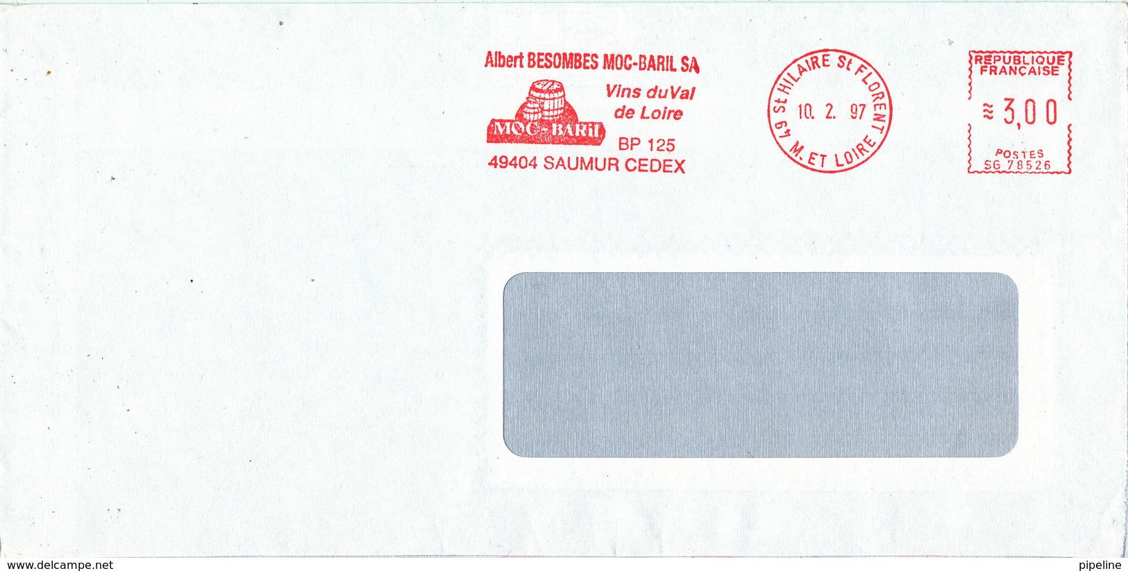 France Cover With Meter Cancel Loire 10-2-1997 - Sonstige & Ohne Zuordnung