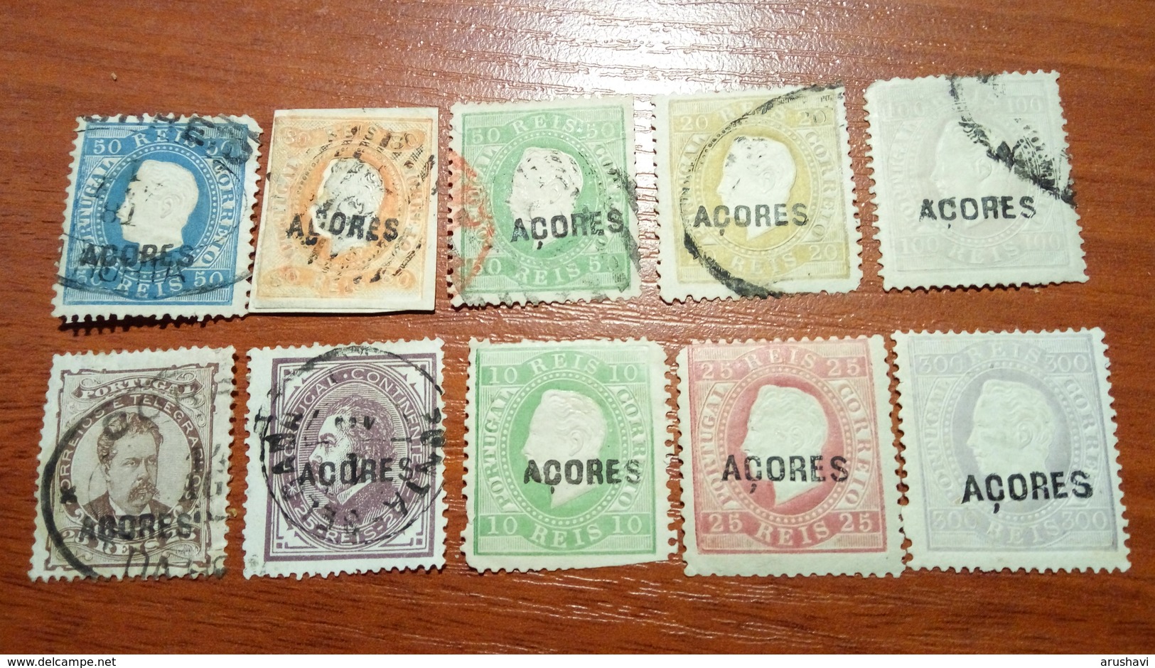 Azores Portugal 1871-85 Nice Selection Of Old Stamps 10 Pcs USED-MLH - Other & Unclassified