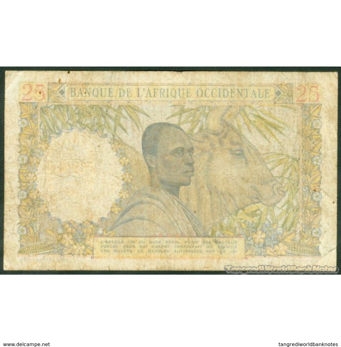 TWN - FRENCH WEST AFRICA 38a - 25 Francs 17.8.1943 C.1769 - 021 VG+ - Otros – Africa