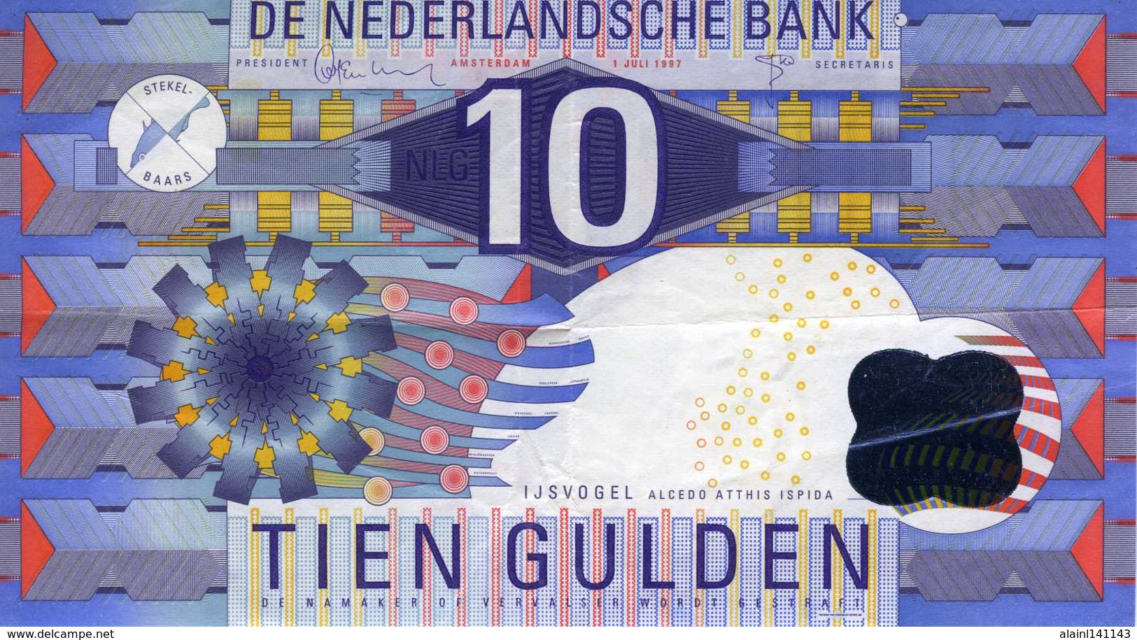 Pays-Bas - Type 1989-97 - 10 Gulden 1er Juillet 1997 - Série 1021480227 - P.99 - 10 Gulden