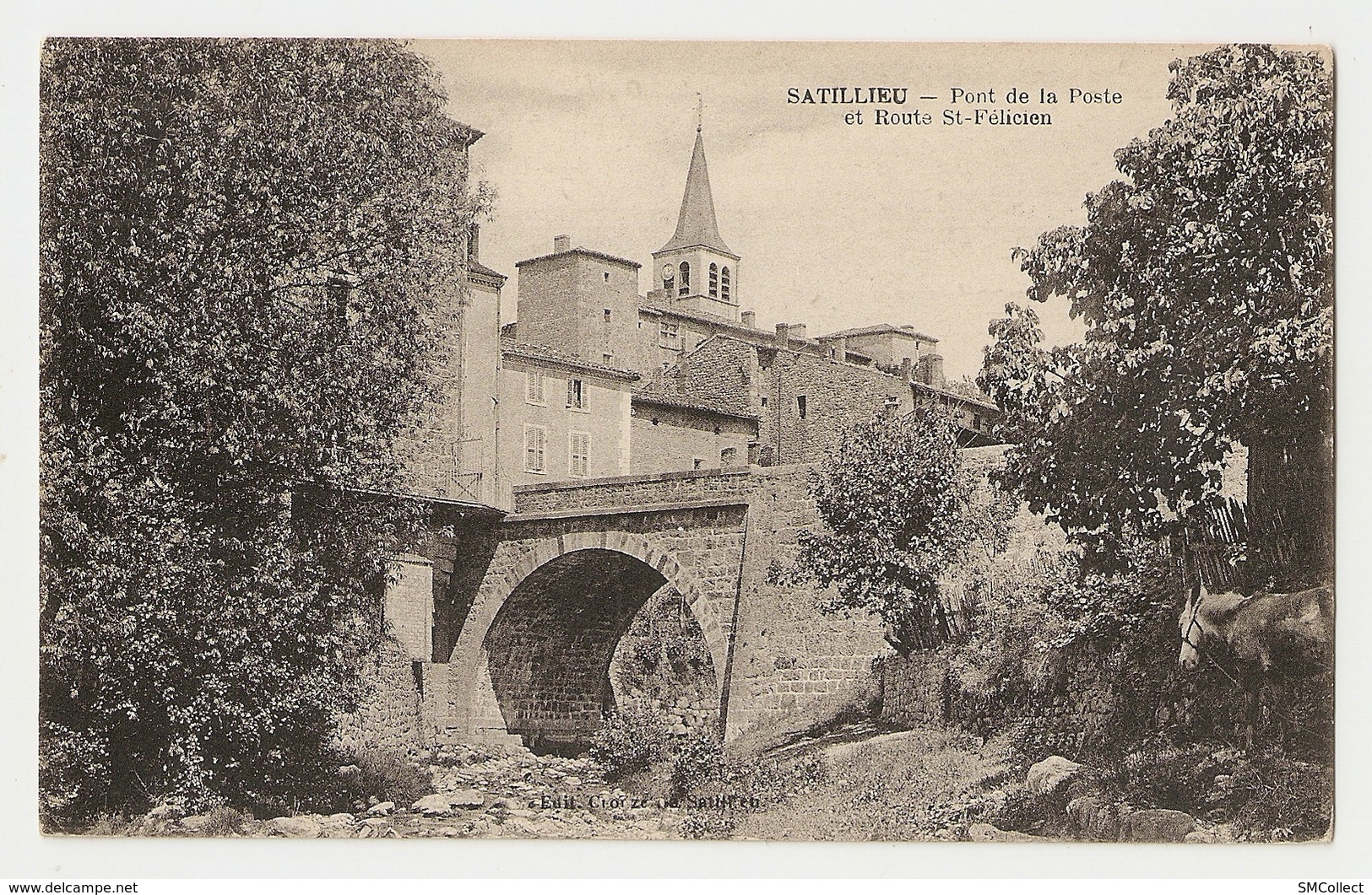 07 Satillieu, Pont De La Poste Et Route Saint Félicien. Carte Inédite (2596) L300 - Altri & Non Classificati