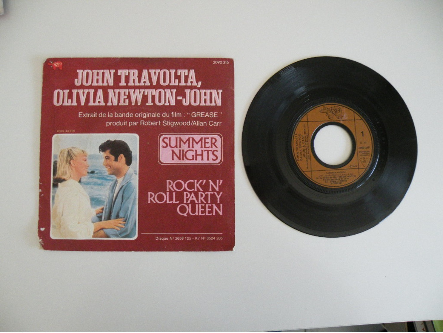 John Travolta & Olivia Newton John - Gréase, Summer Nights / Rock N'roll Party Queen (1978) - Polydor - Disco, Pop