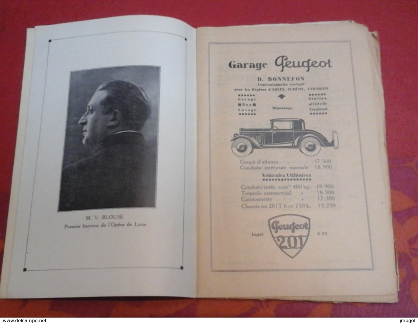 Programme Officiel Fête D'Arles 1931 L Opéra,Concert,Corrida Matador Cartel Madrid Manolo BienvenidaGala Taurin Cocarde - Programmes