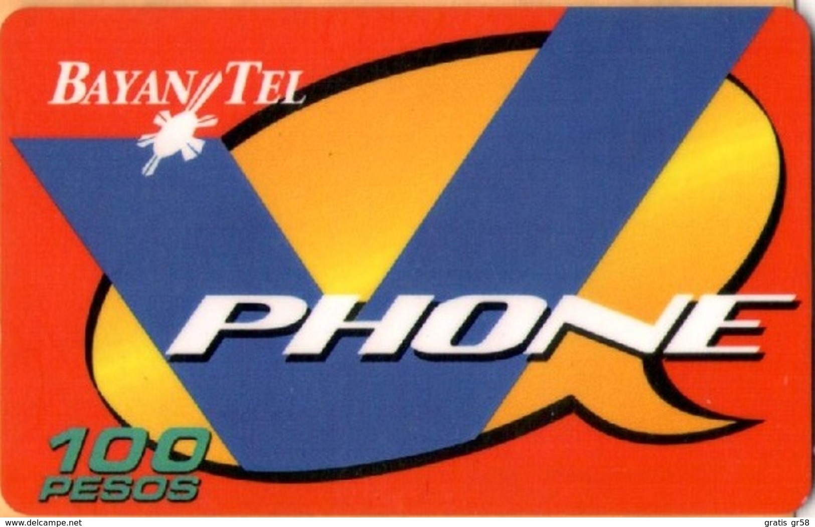 Philippines - BayanTel, Remote Memory, V Phone, 100P, Exp.Day 24/1/2000, Used - Philippines