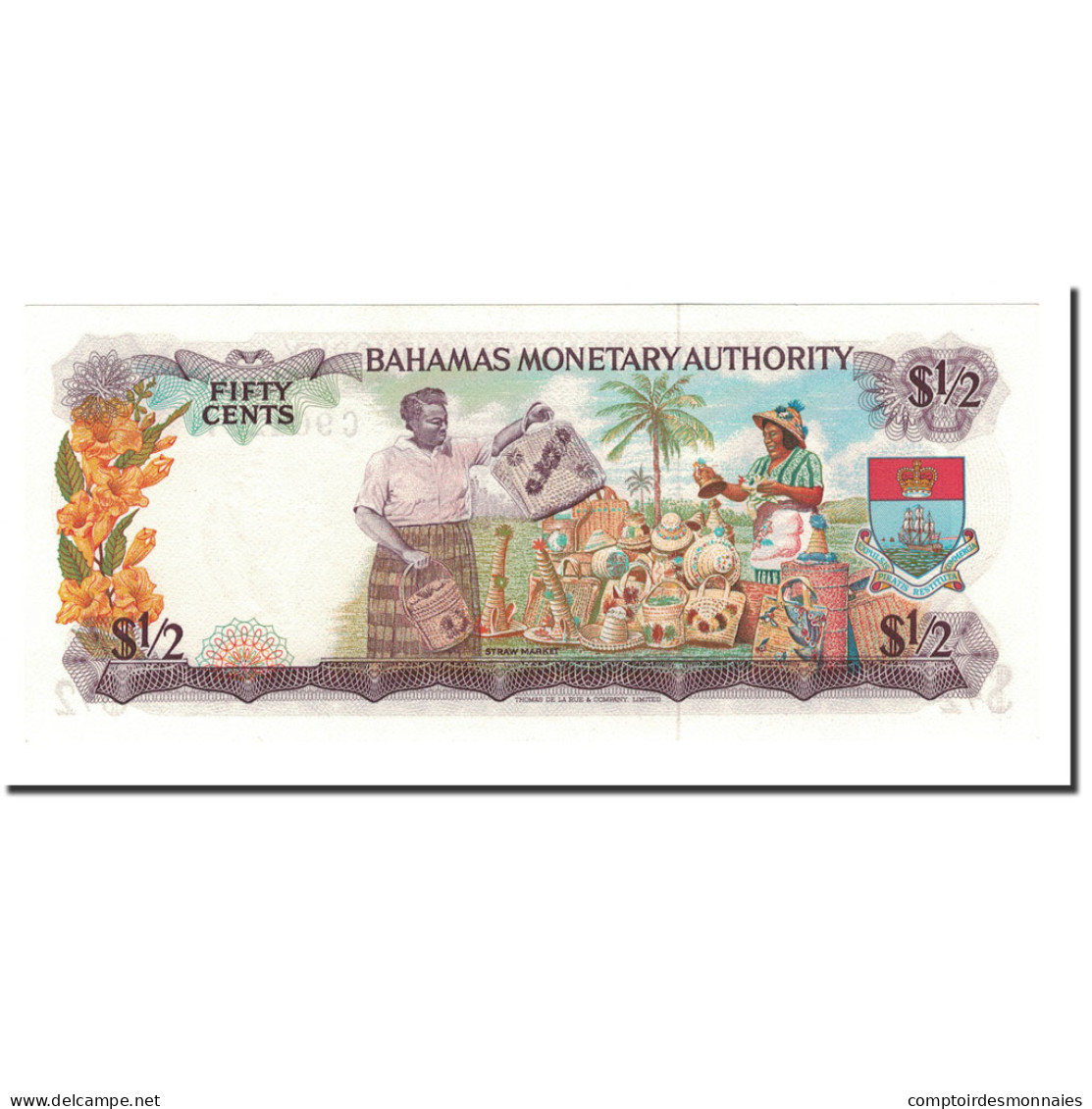 Billet, Bahamas, 1/2 Dollar, L.1968, KM:26a, NEUF - Bahamas
