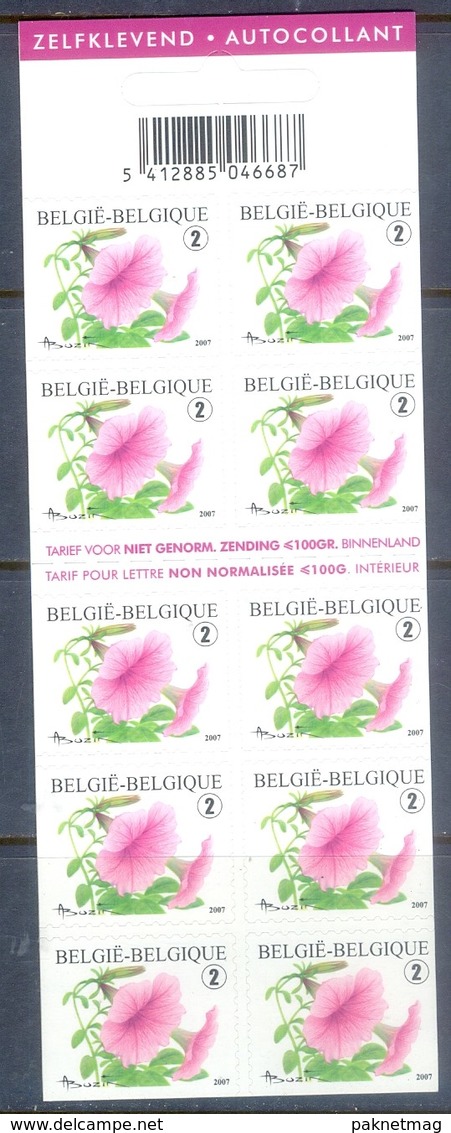 F69- Belgium 2007. Flowers. Booklet Of 10 Stamps. - Other & Unclassified