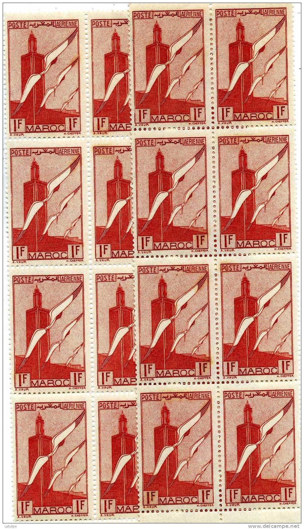 20  Timbres Neufs  Du  Maroc  1 Fr  Poste  Aerienne - Morocco (1956-...)