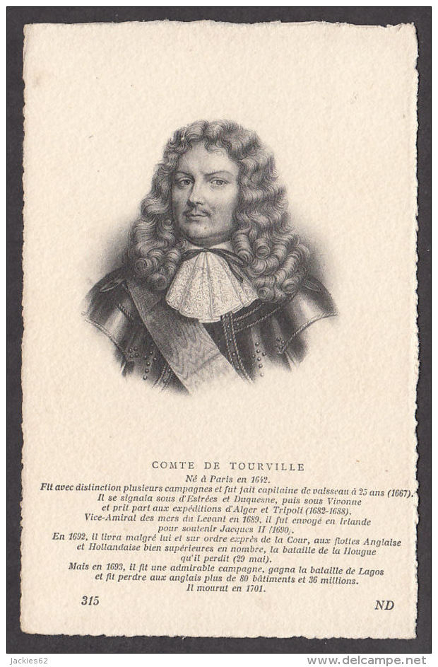 91581/ Anne Hilarion De Costentin, COMTE DE TOURVILLE, Vice-amiral Et Maréchal De France - Politieke En Militaire Mannen