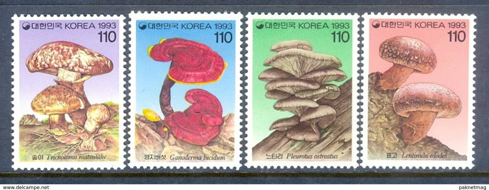 F131- Korea 1993 Mushroom Set. - Mushrooms