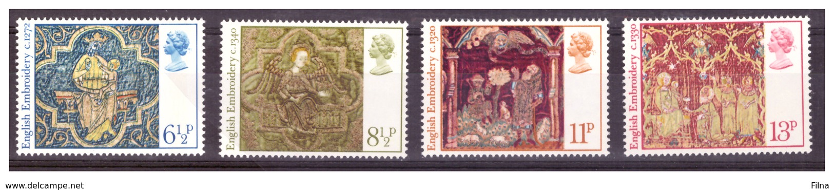 GRAN BRETAGNA - 1976 - NATALE, RICAMI MEDIOEVALI INGLESI. SERIE COMPLETA - MNH** - Unused Stamps
