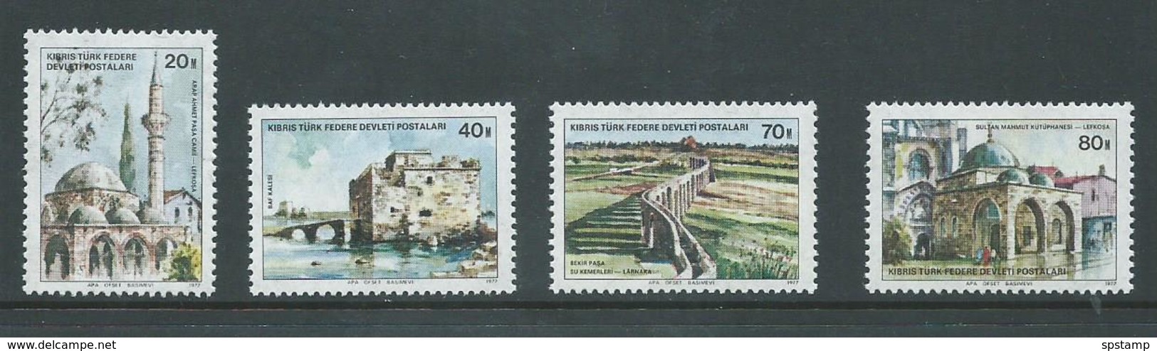 Turkish Cyprus 1977 Architecture / Bulidings Set 4 MNH - Unused Stamps