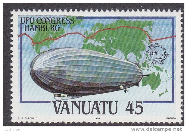 VANUATU, 1984 FLIGHT O/PRINT UPU MNH - Vanuatu (1980-...)