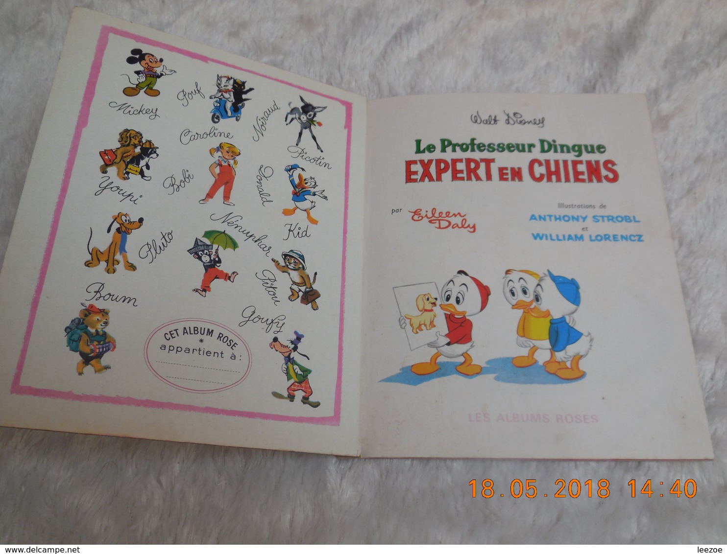 LES ALBUMS ROSES LE PROFESSEUR DINGUE EXPERT EN CHIENS..ILLUSTRATIONS ANTHONY STROBL ET WILLIAM LORENCZ..1964 - Hachette