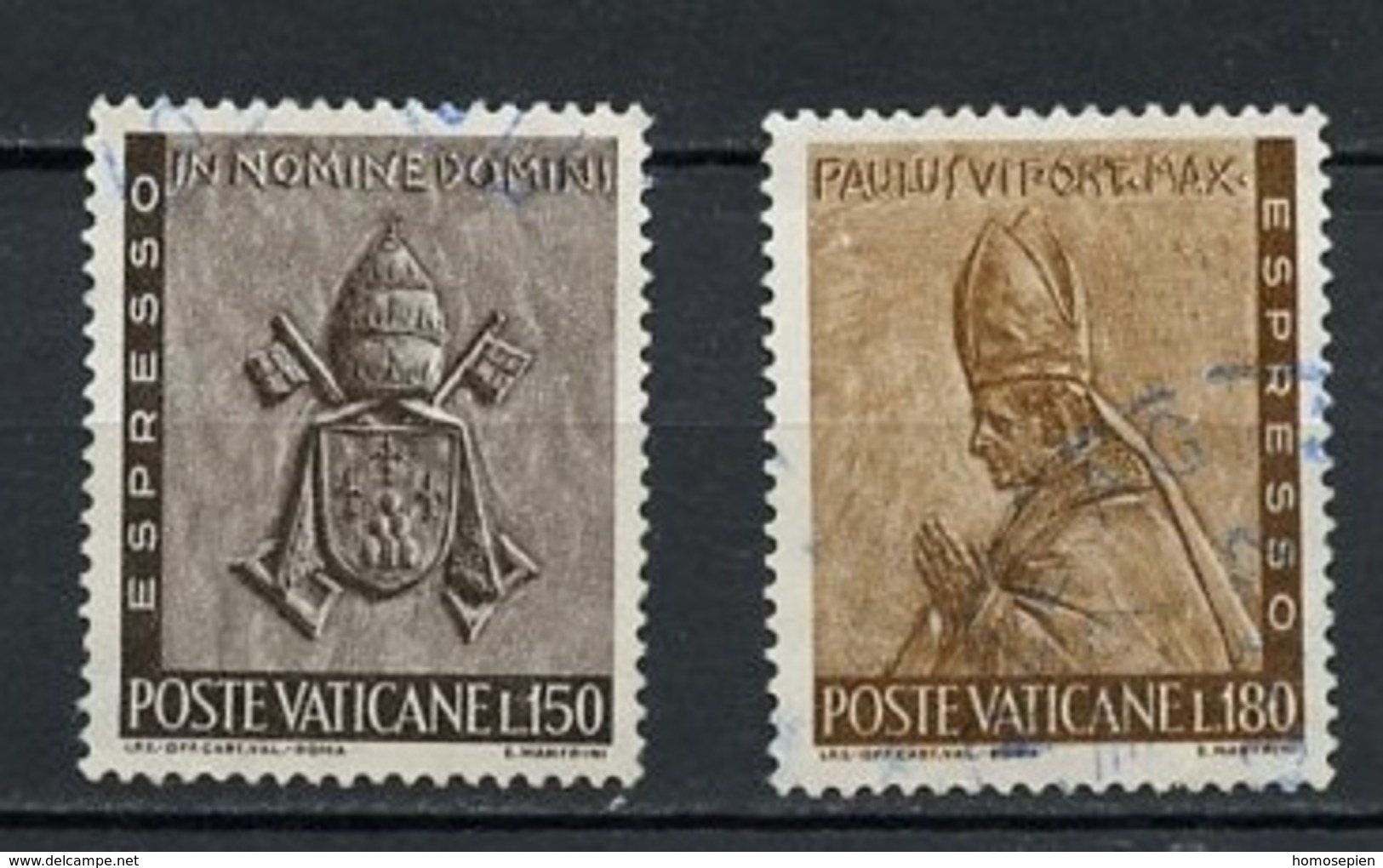 Vatican - Vatikanstadt Exprès 1966 Y&T N°EX17 à 18 - Michel N°EM500 à 501 (o) - Armoirie Et Paul VI - Urgente