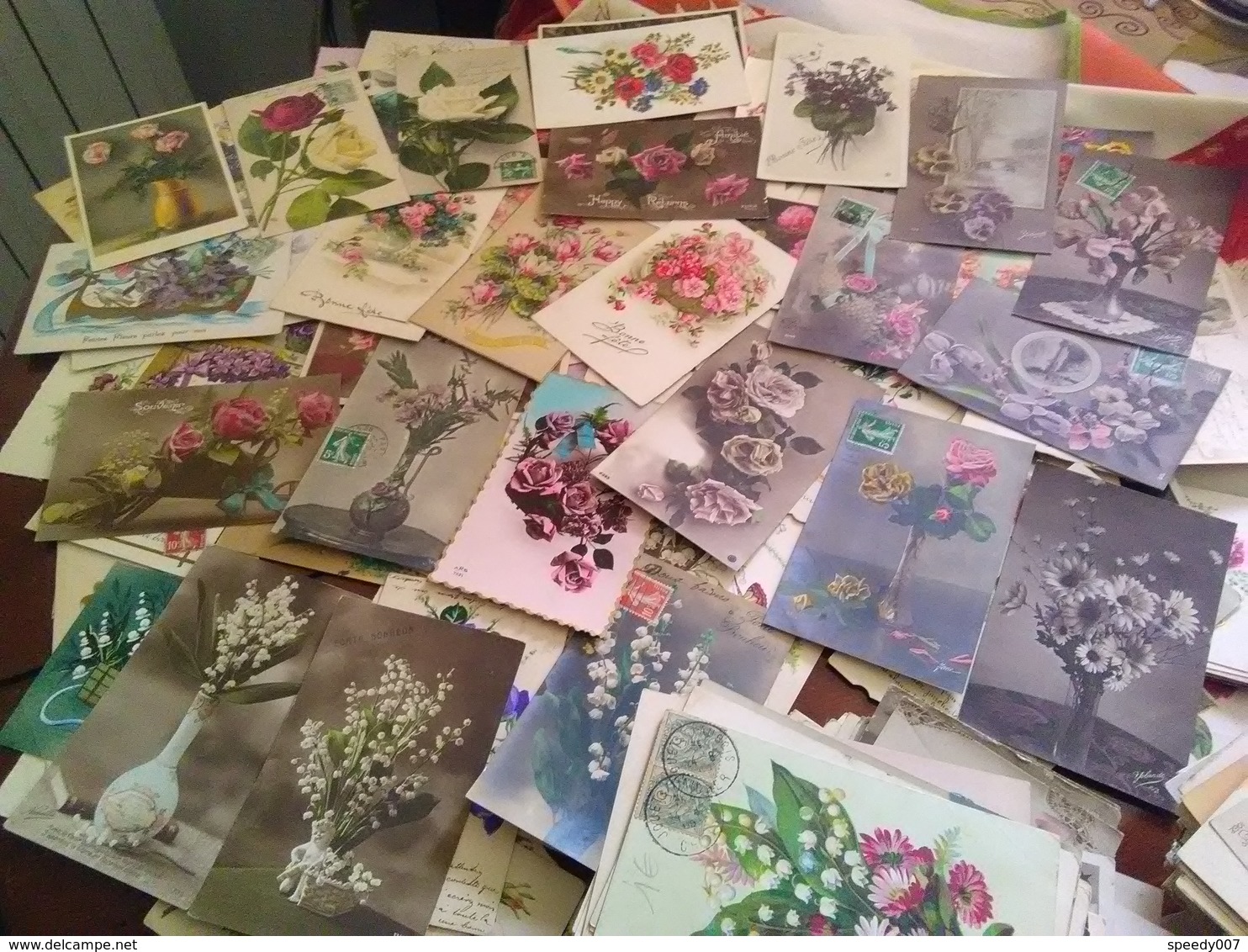 Lot De 500 Cpa De Fleurs - 500 Cartoline Min.