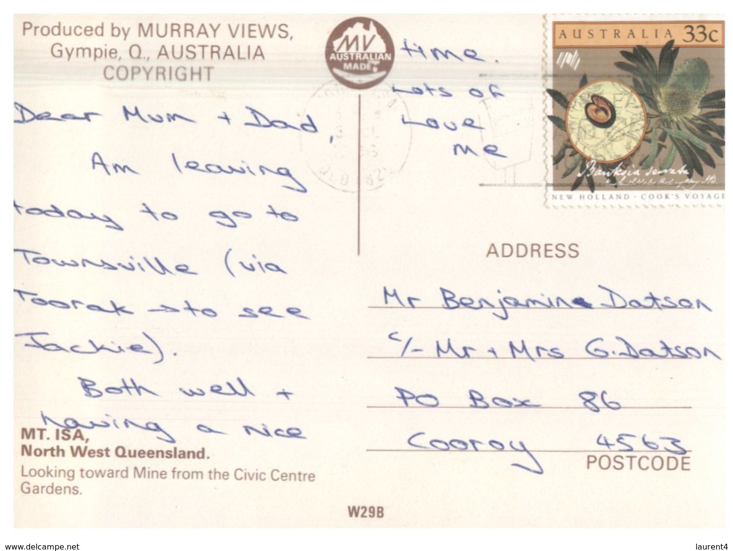 (333) Australia - (with Stamp At Back Of Card) - QLD - Mt Isa Industry - Far North Queensland