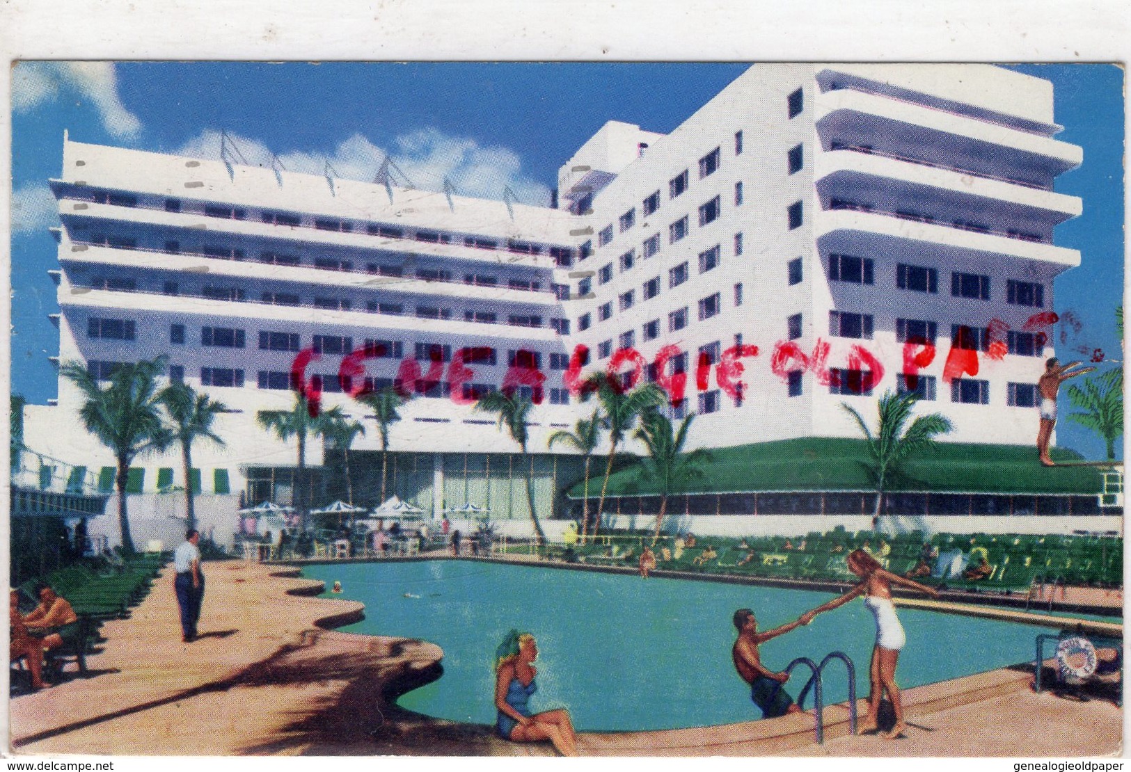 ETATS UNIS - MIAMI BEACH- FLORIDA- OCEAN FRONT - HOTEL SANS SOUCI - 1953 PISCINE - Miami Beach