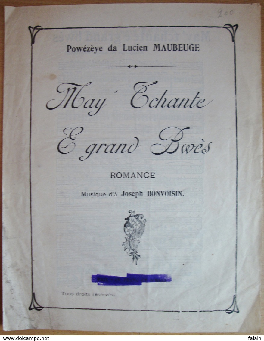 Liège;Trois Chansons En Wallon Liègeois. - Partitions Musicales Anciennes