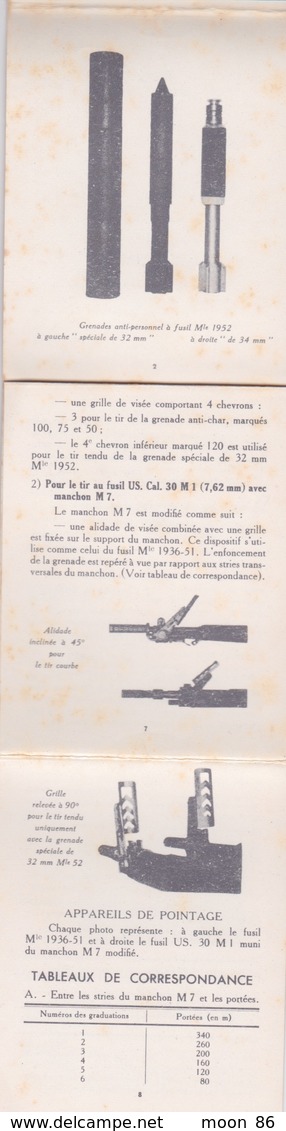 MILITARIA - Guide Technique  MILITAIRE - Grenades Anti Personnel à Fusil Modèle 1952 - Armes Neutralisées