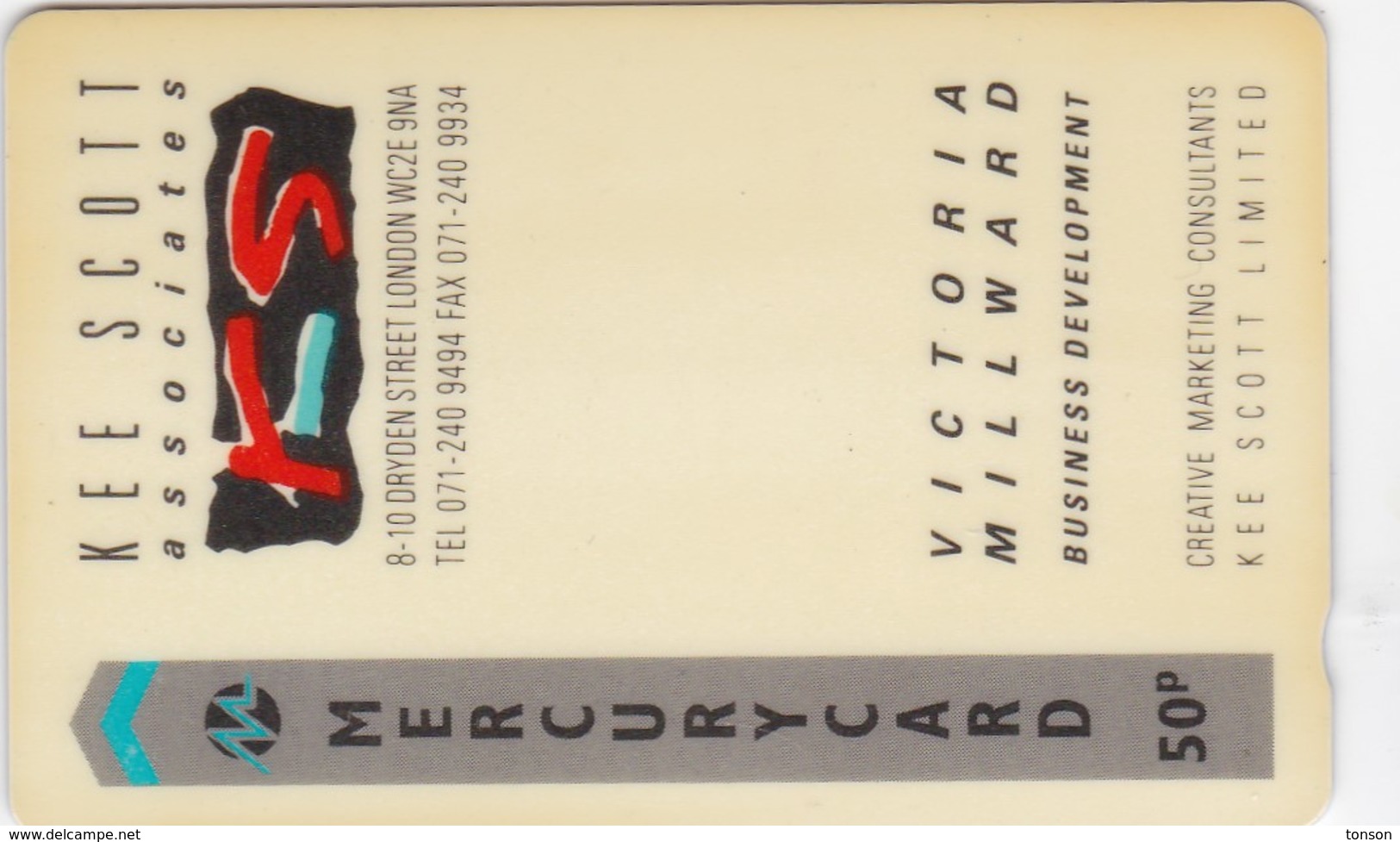 Mercury, MER345, Kee Scott Associates, 2 Scans. - [ 4] Mercury Communications & Paytelco