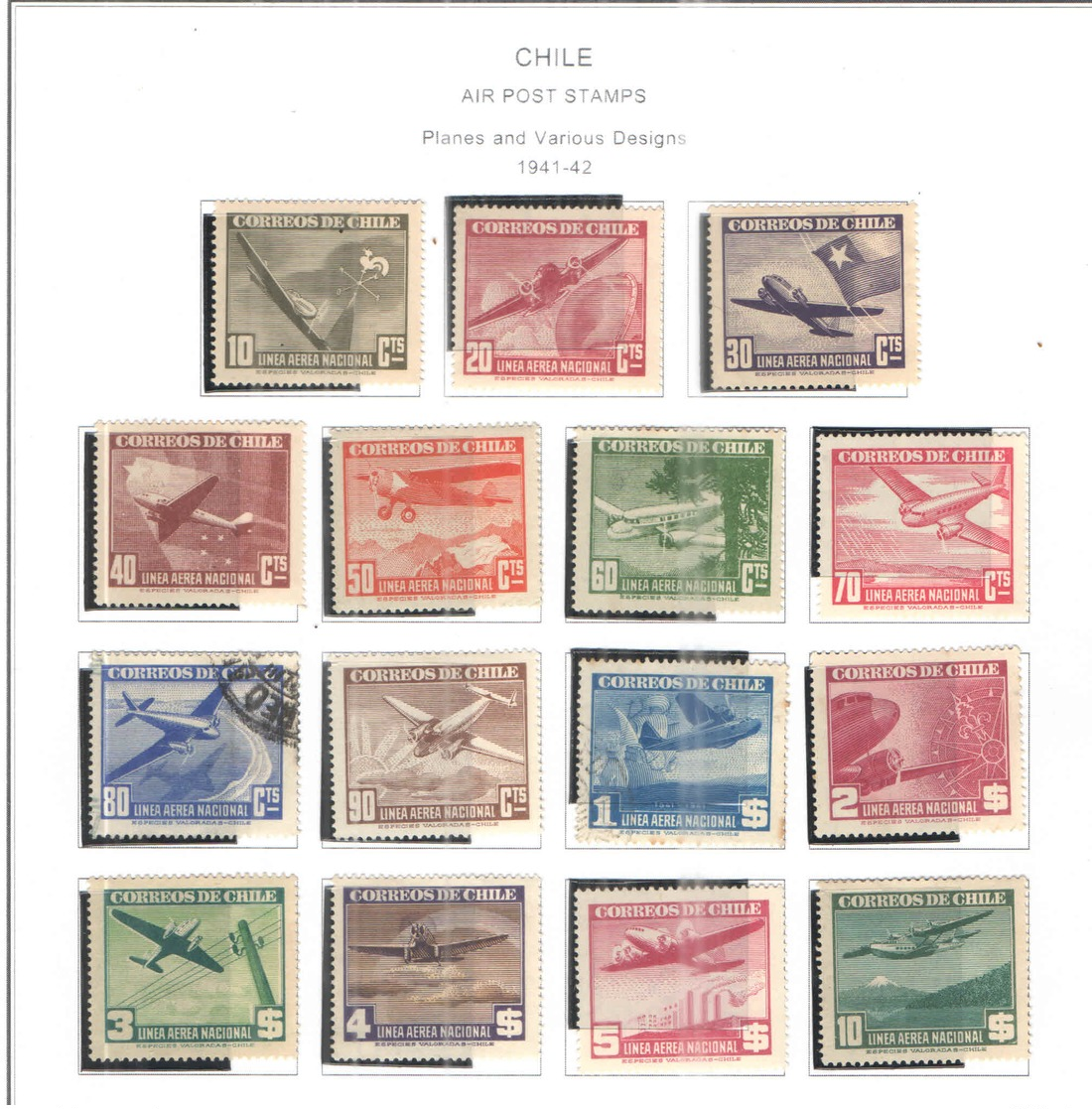 Chile PA 1941/42  Planes Over +Scott.C 54/68 New See Scan On Scott.Page - Cile