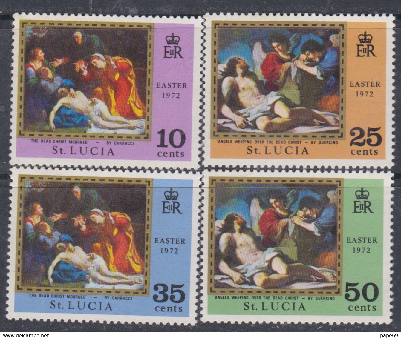 Sainte-Lucie N° 310 / 13  XX  Päques, La Série Des 4 Valeurs Sans Charnière, TB - Ste Lucie (...-1978)