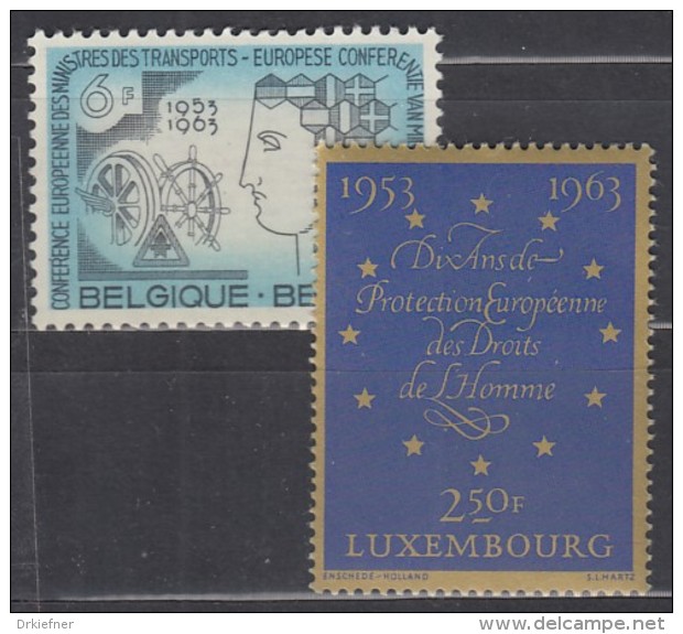 EUROPA CEPT: Sympatie-/Mitläuferausgaben 1963 Postfrisch **, 2 Marken - 1963