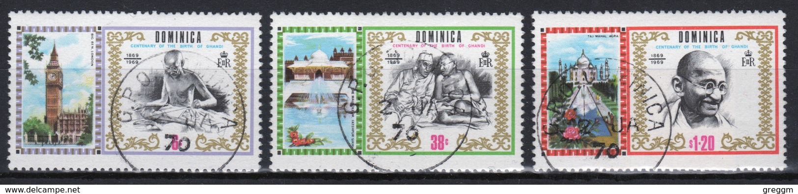 Dominica Set Of Stamps To Celebrate Gandhi 1969. - Dominica (...-1978)