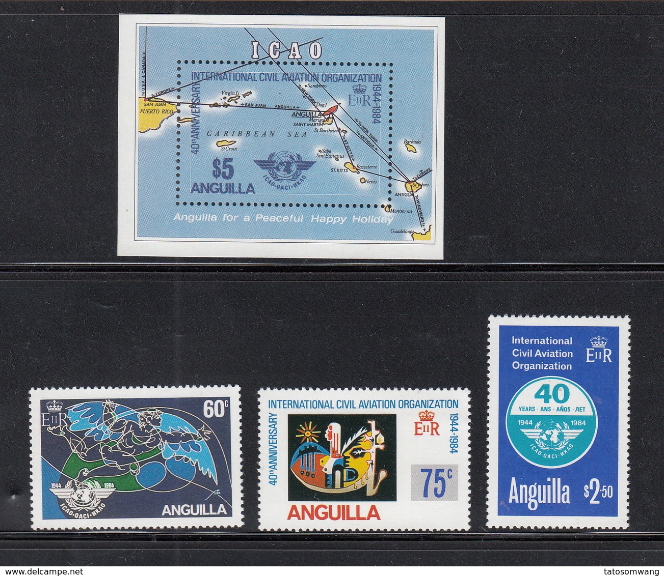 Anguilla - 1984 I.C.A.O. Set S/sheet + 3 Mnh - Airplanes