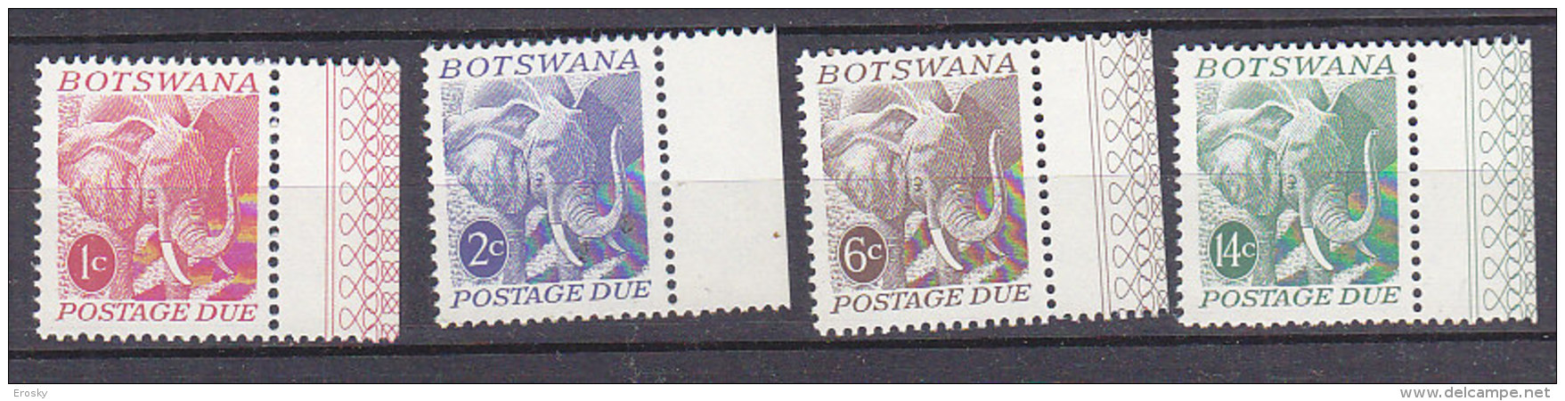 A0113 - BOTSWANA TAXE Yv N°18/21 ** ANIMAUX ELEPHANT - Botswana (1966-...)