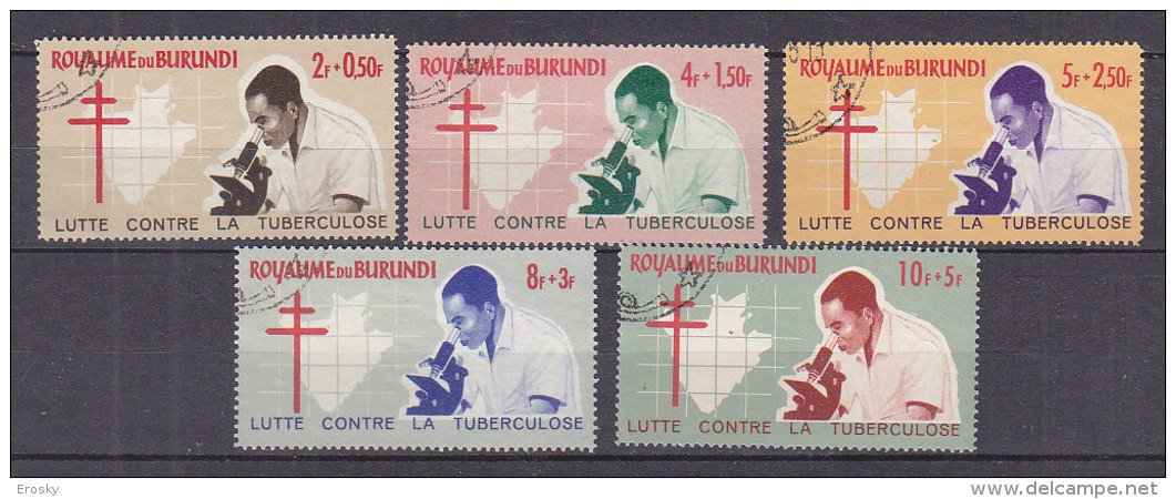 A0121 - BURUNDI Yv N°118/22 TUBERCOLOSE - Oblitérés