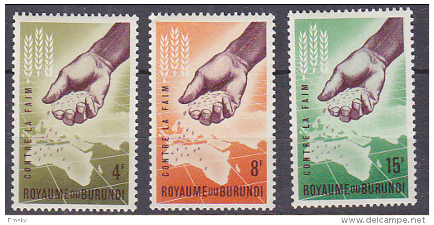 A0124 - BURUNDI Yv N°49/51 ** CONTRE LA FAIM - Neufs