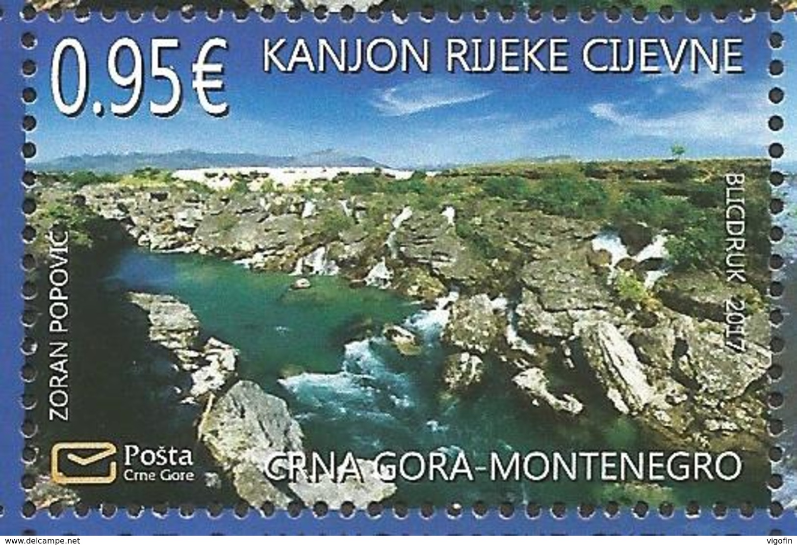 CG 2017-407 NATURA CIJEVNA, CRNA GORA MONTENEGRO, 1 X 1v, MNH - Montenegro