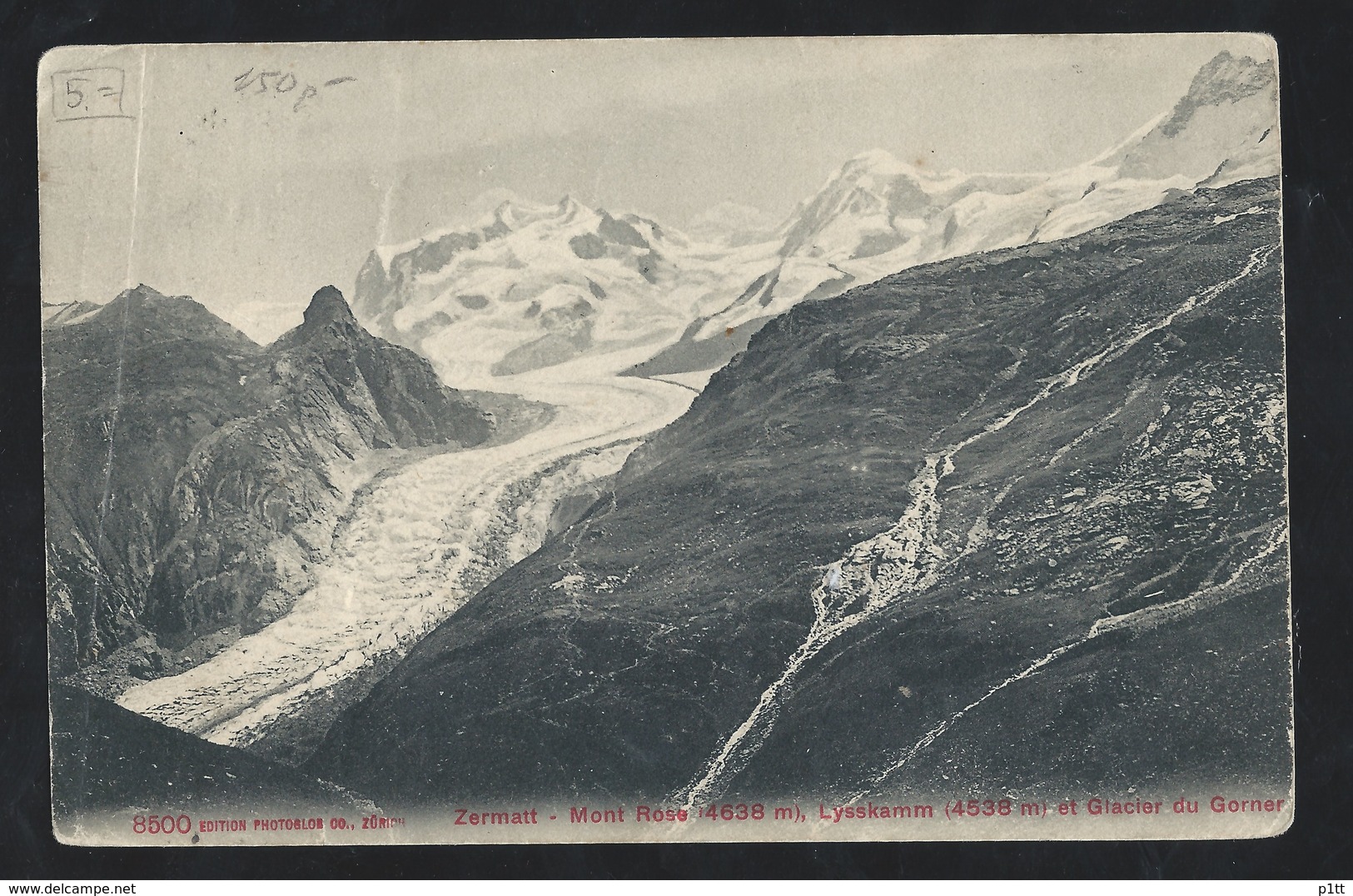 316d.Zermatt. Monte Rosa. Horner Glacier. The Post Of 1929 Passed. Kharkov Belikov.   Machine Stamp. - Lettres & Documents