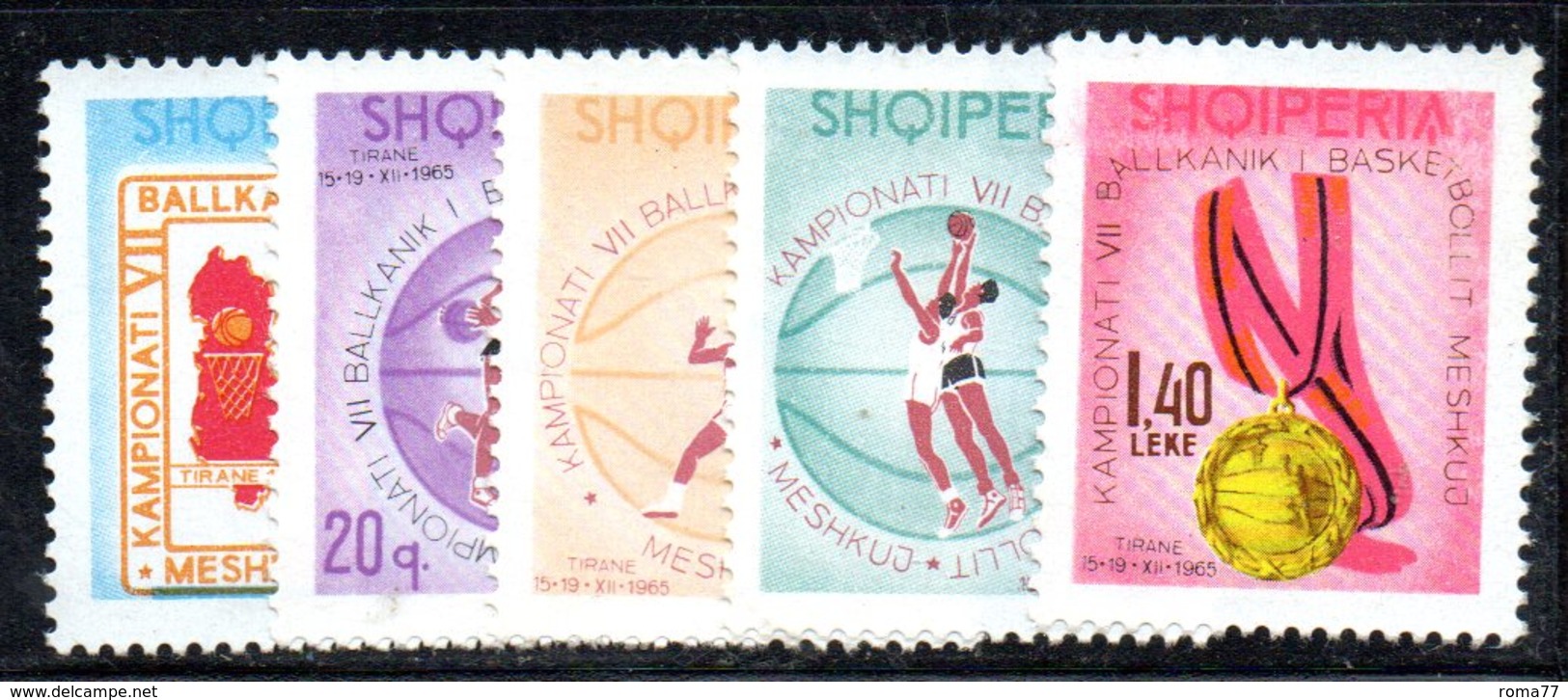 308 - 490 - ALBANIA 1965 ,    Yvert N. 842/846  ***. Basket Pallacanestro - Albania