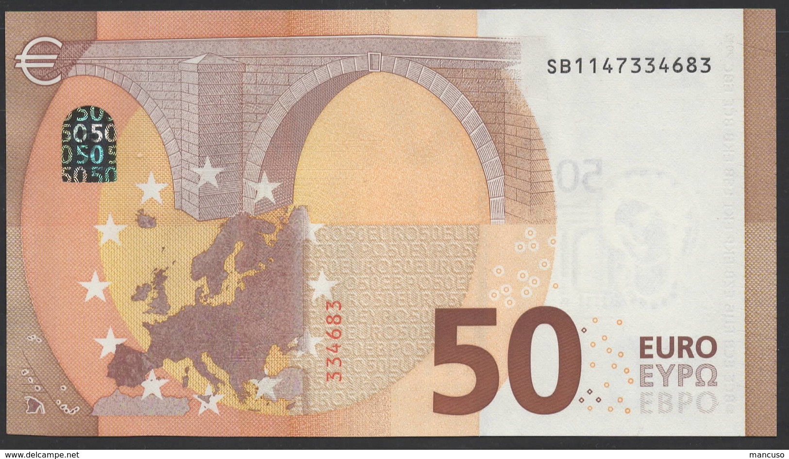 50 EURO ITALIA  SB  S008  Ch "14" - DRAGHI   UNC - 50 Euro