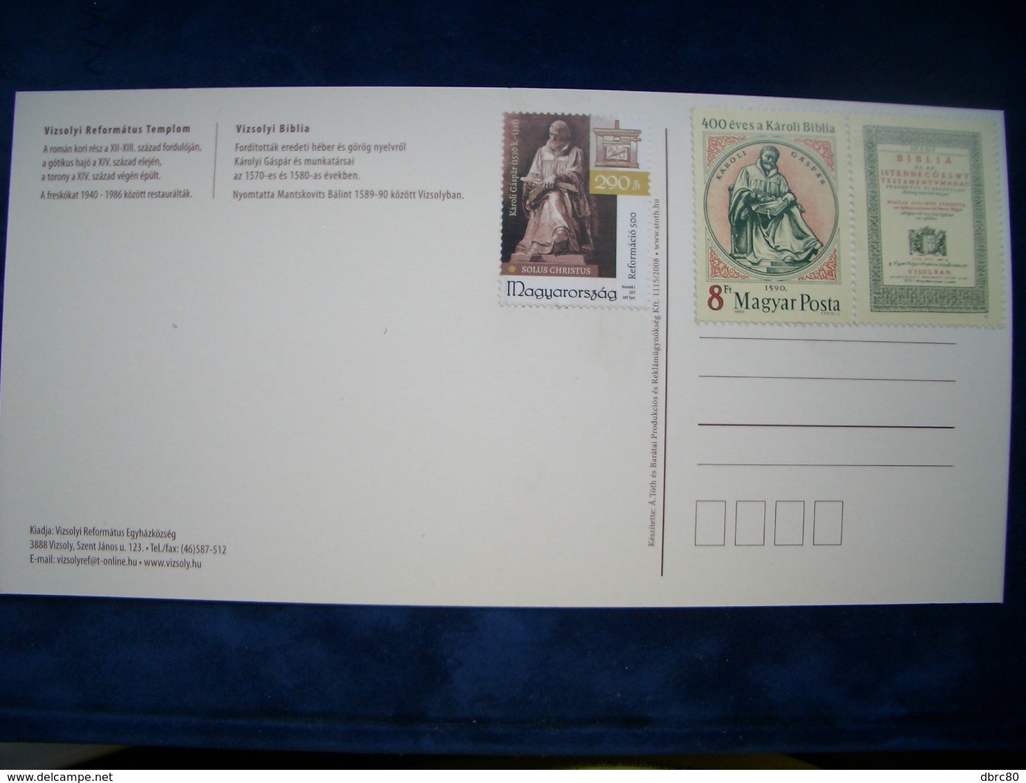 Bible, PC+stamps, Hungary, Reformation 500, Gaspar Karoli, Christianity, 2017, 1990 - Christianity