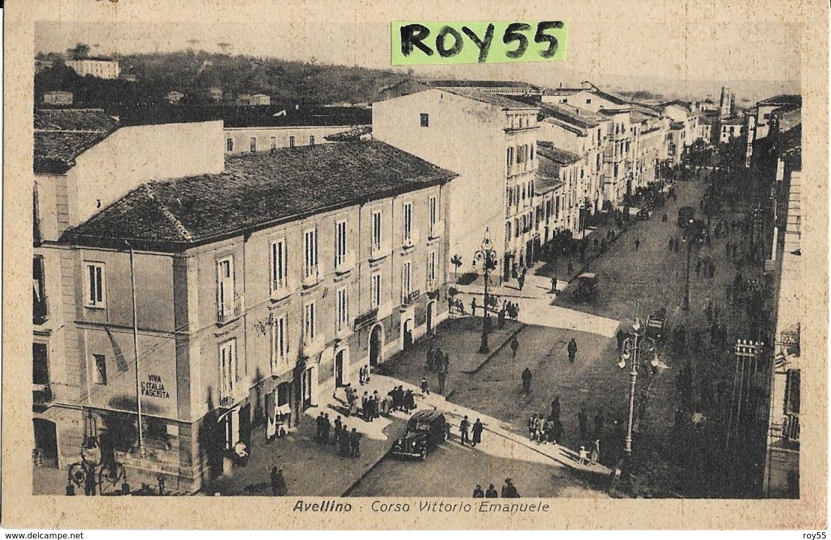 Campania-avellino Corso Vittorio Emanuele Differente Bella Animatissima Veduta Panoramica Corso Anni 30/40 - Avellino