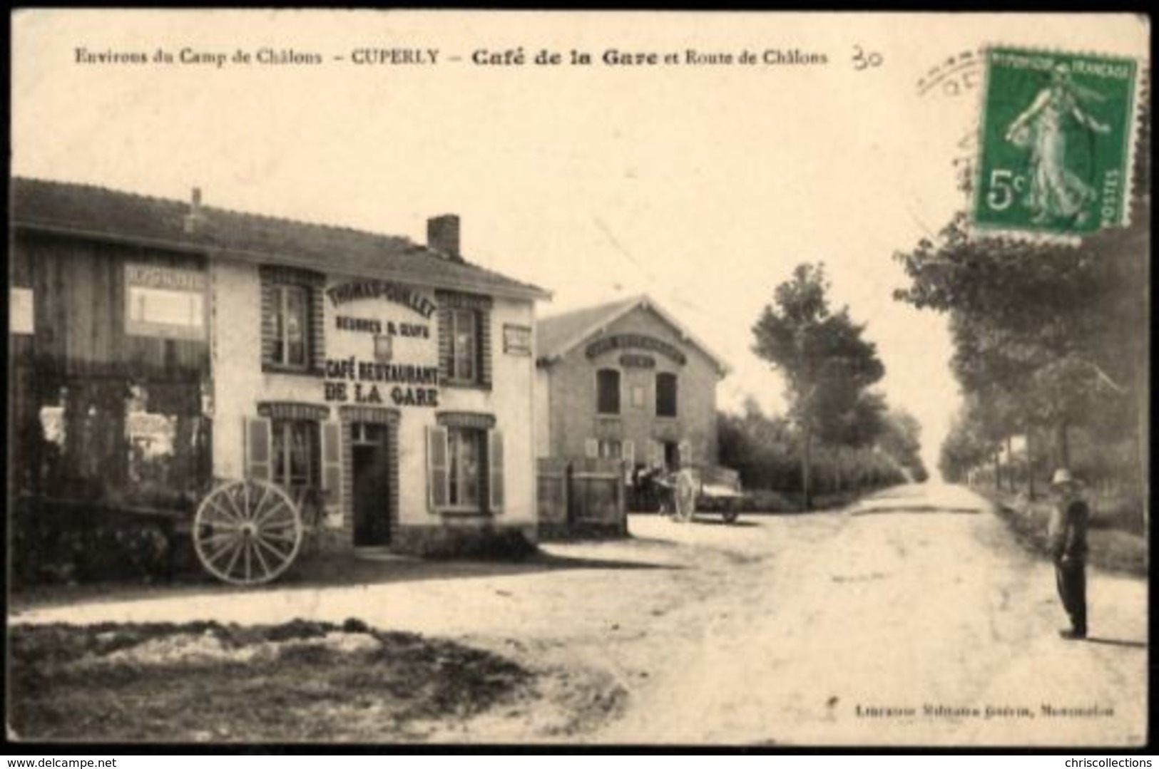 CUPERLY Café De La Gare Et Route De Châlons - Other & Unclassified