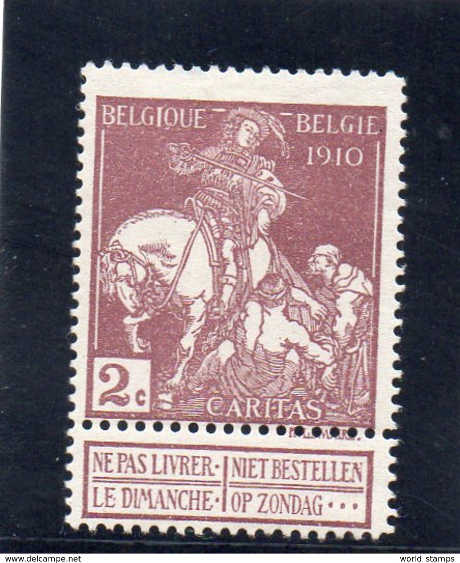 BELGIQUE 1910 * - 1910-1911 Caritas