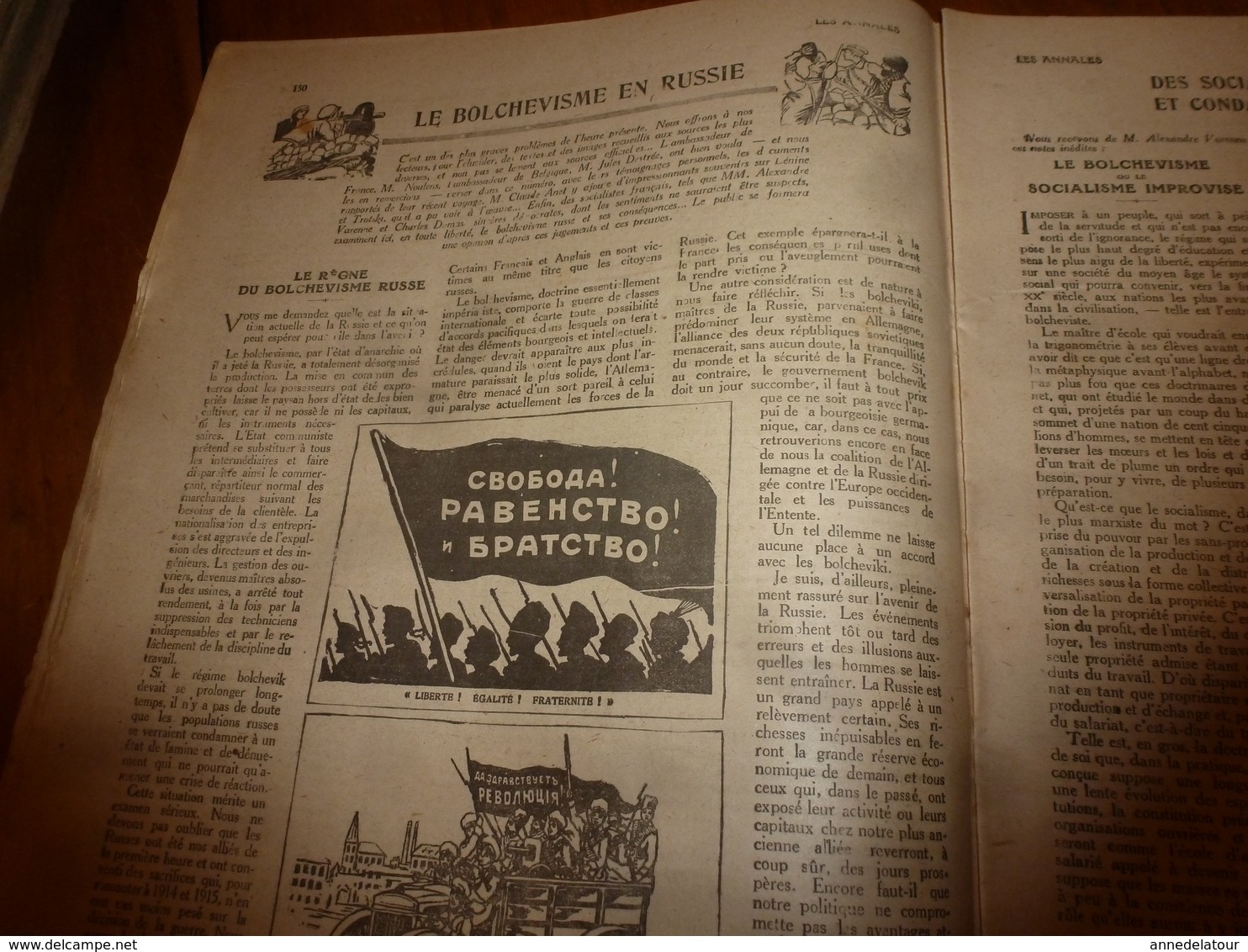 1919  LES ANNALES:Important Documentaire Sur La Révolution En RUSSIE; Lénine;Trotski;Vologda;Hymne Russe; Etc - Andere & Zonder Classificatie