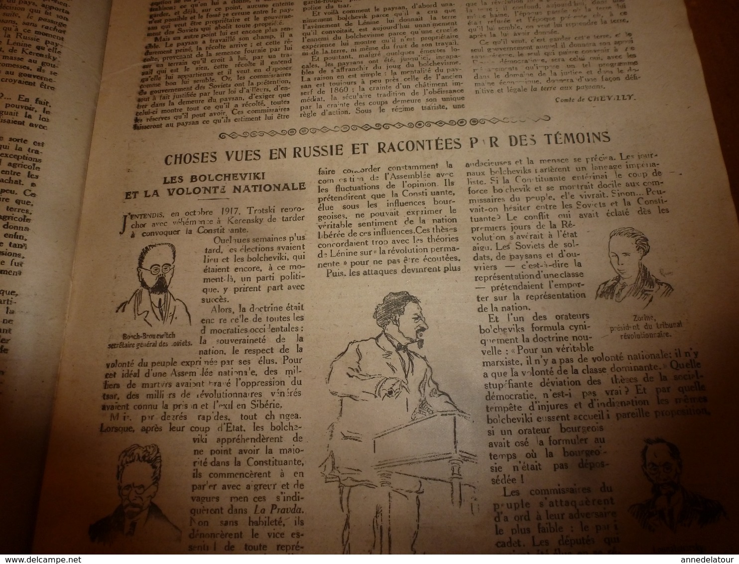 1919  LES ANNALES:Important Documentaire Sur La Révolution En RUSSIE; Lénine;Trotski;Vologda;Hymne Russe; Etc - Andere & Zonder Classificatie