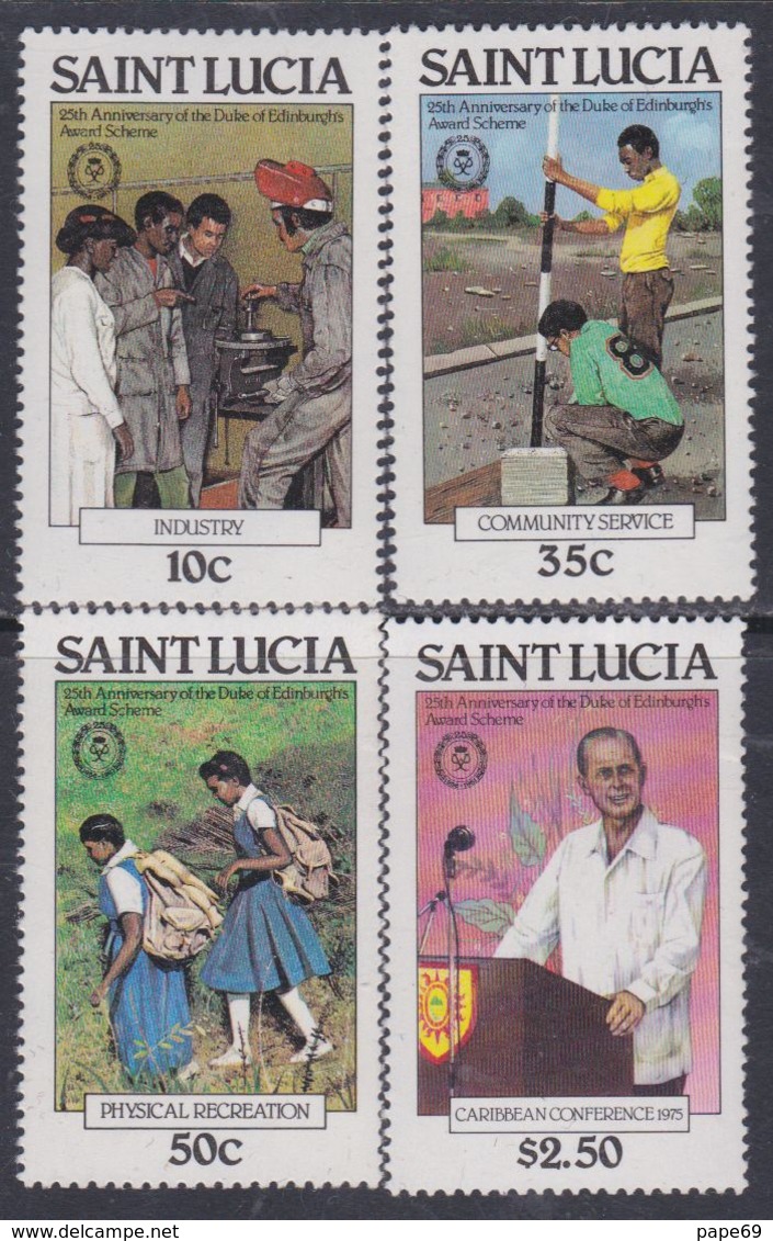 Sainte-Lucie N° 540 / 43 XX 25ème Anniversaire Du Prix Du Duc D'Edimbourg La Série Des  Valeurs Sans Charnière, TB - St.Lucie (1979-...)
