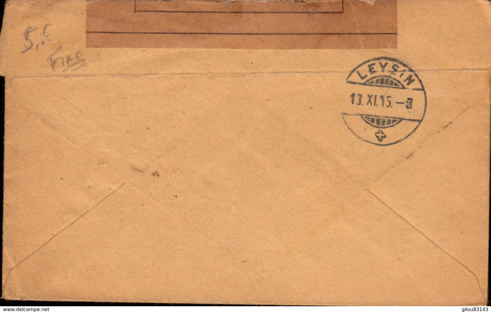 Lettre, Controle Postal Pontarlier Pour Leysin Suisse, 1915     (bon Etat) - Abstempelungen
