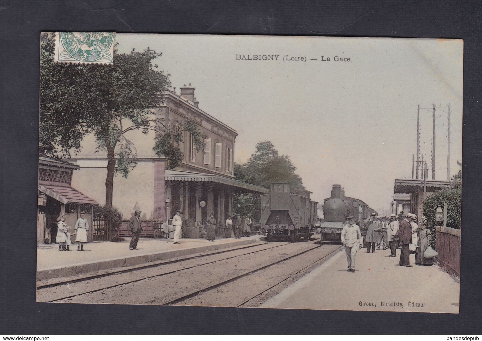 Vente Immediate Balbigny (42) La Gare ( Animée Chemin De Fer Train Ed. Giroud Buraliste ) - Autres & Non Classés