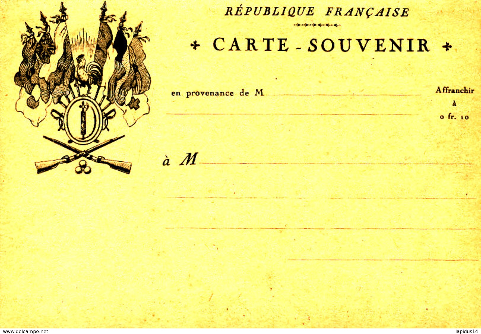 F M 25 / FRANCE  CARTE  DE FRANCHISE MILITAIRE CARTE SOUVENIR (6 DRAPEAUX) - Lettres & Documents