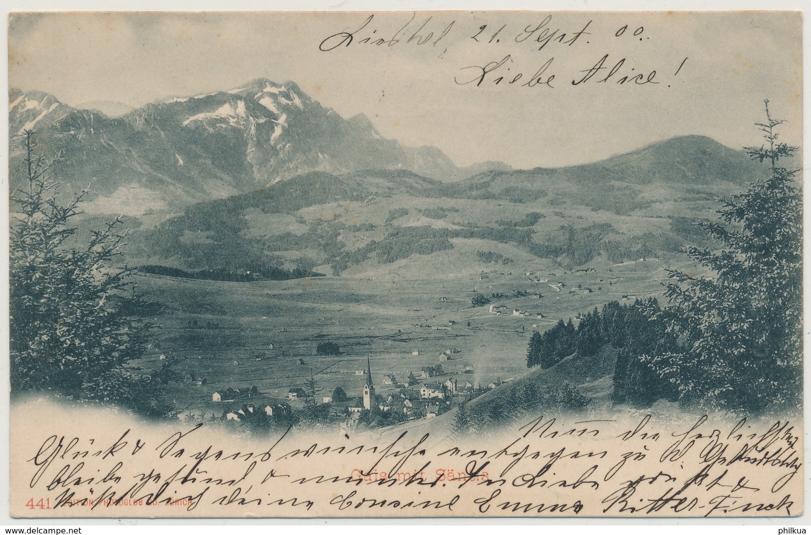 1900 Gais Mit Säntis - Photglob 441 - Gais