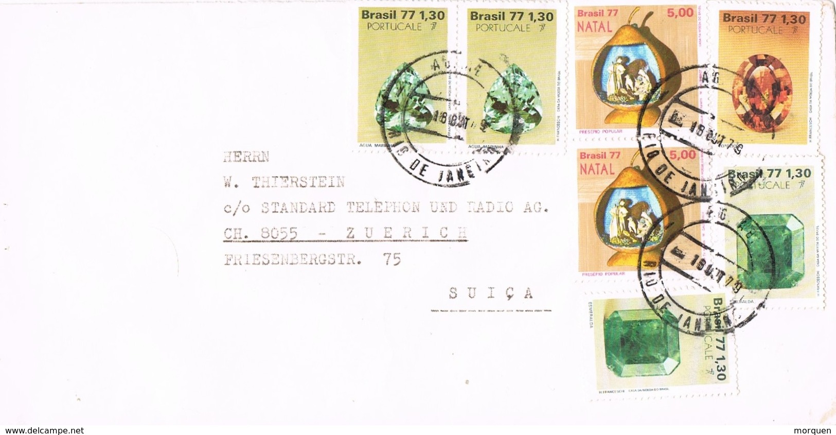 28666. Carta Aerea RIO De JANEIRO (Brasil) 1979 To Suisse. Mineral Stamp - Covers & Documents