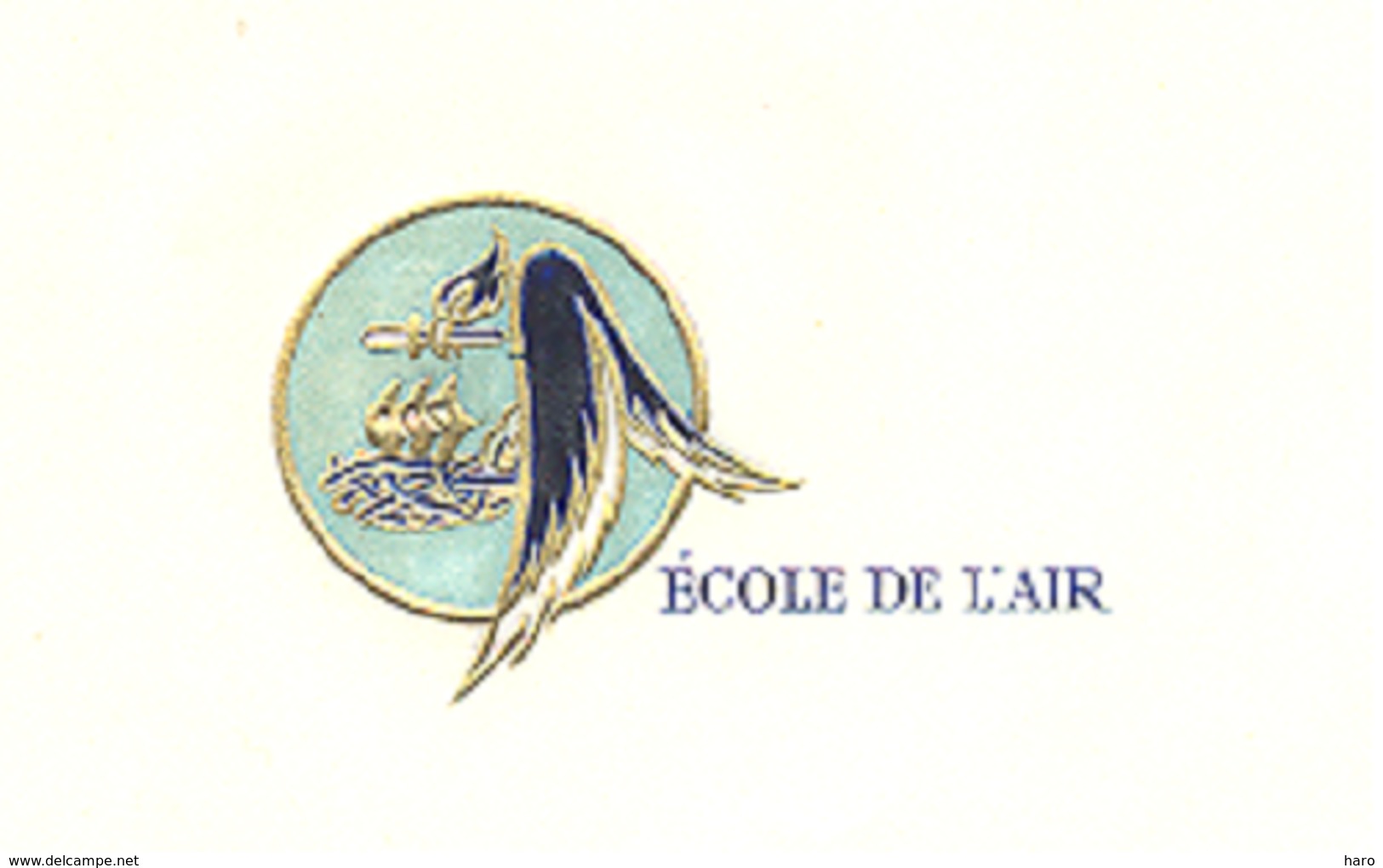 Salon-de-Provence - Ecole De L'Air - Feuille Avec Logo En Relief, Insigne,... Armée Française, Aviation, Avion,...(lin) - Aviation